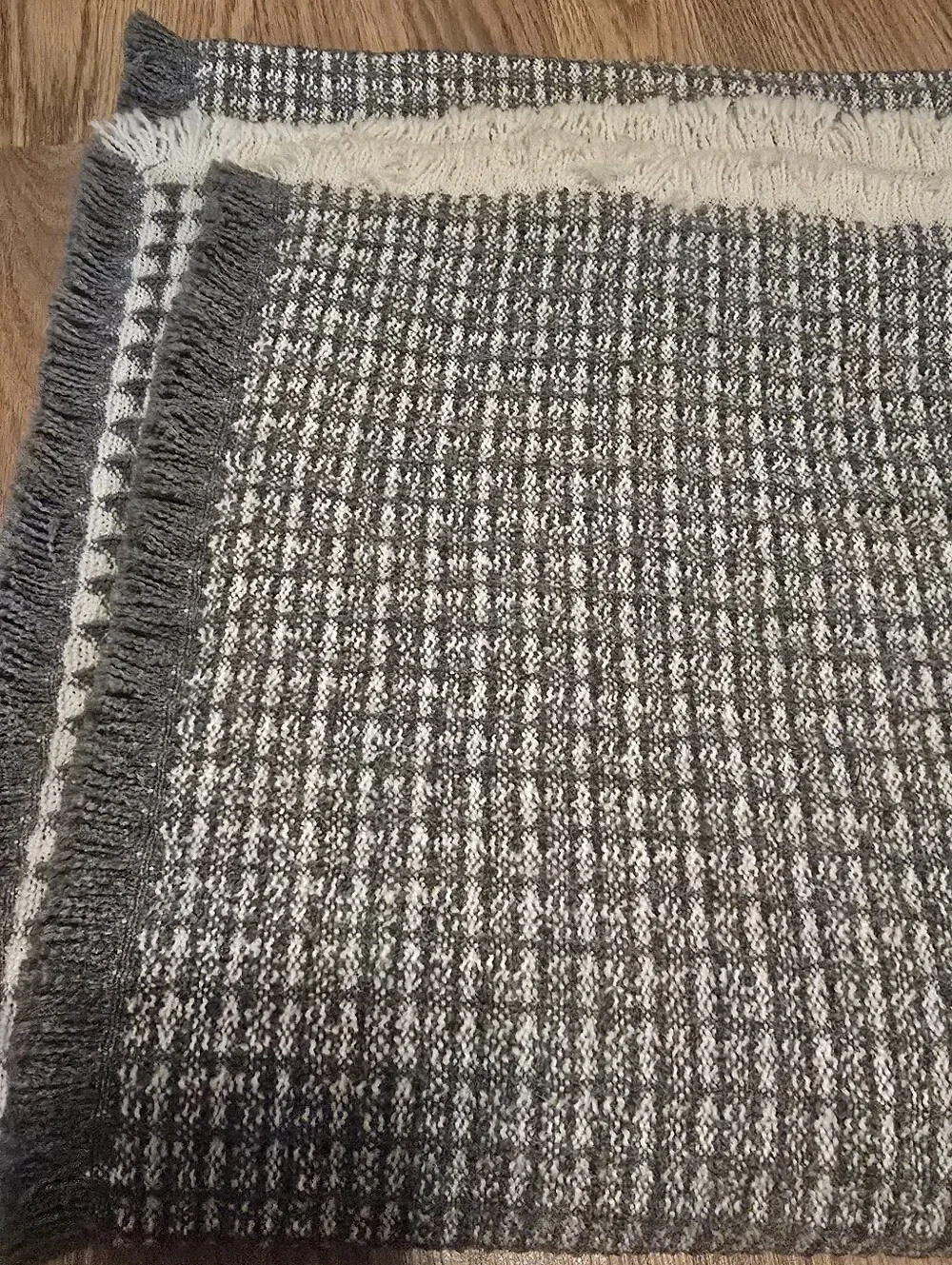 Grey Waffle-Texture Bath Mat - Soft Absorbent Bathroom Rug